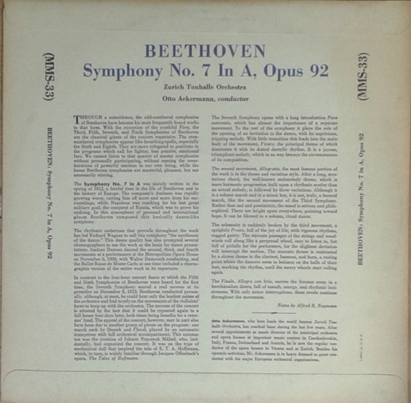 Ludwig van Beethoven - Tonhalle-Orchester Zürich, Otto Ackermann-1