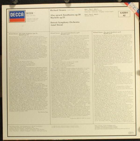 Detroit Symphony Orchestra, Antal Dorati - Richard Strauss-1