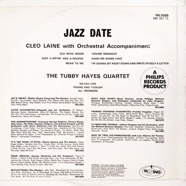 Cleo Laine, Tubby Hayes Quartet-1
