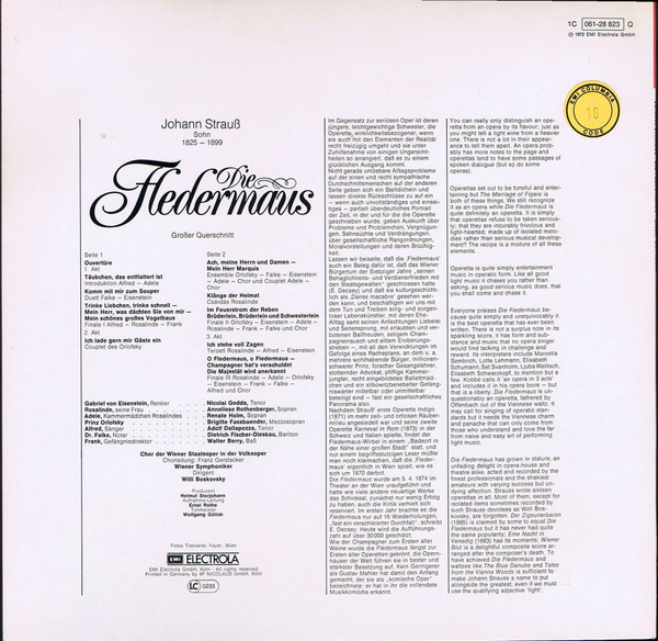 Johann Strauss Jr., Wiener Symphoniker, Willi Boskovsky, Anneliese Rothenberger, Dietrich Fischer-Dieskau, Nicolai Gedda, Renate Holm, Brigitte Fassbaender, Adolf Dallapozza, Walter Berry-1