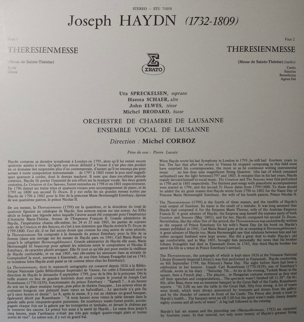 Joseph Haydn, Michel Corboz, Orchestre De Chambre De Lausanne-1