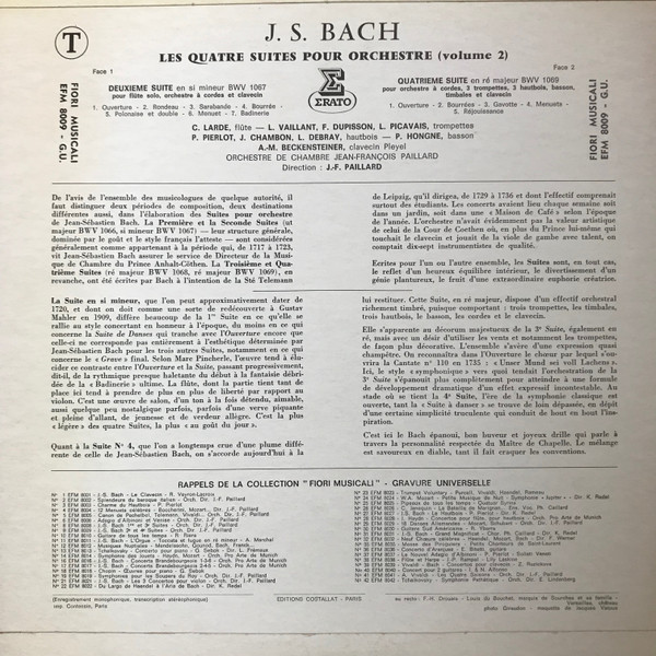 Johann Sebastian Bach — Orchestre De Chambre Jean-François Paillard-1