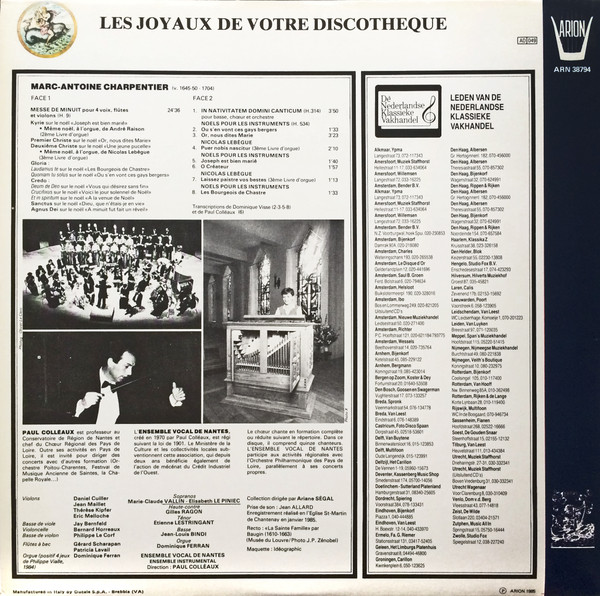 Ensemble Vocal De Nantes, Paul Colléaux, Marc Antoine Charpentier, Nicolas-Antoine Lebègue-1