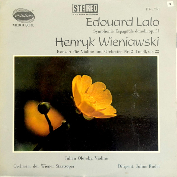Édouard Lalo, Henryk Wieniawski - Julian Olevsky, Julius Rudel, Orchester Der Wiener Staatsoper-0