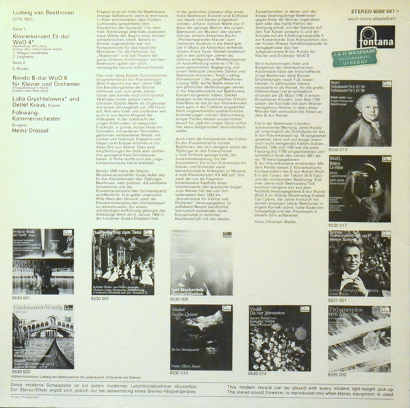 Ludwig van Beethoven - Lidia Grychtołówna, Detlef Kraus, Das Folkwang-Kammerorchester, Heinz Dressel-1