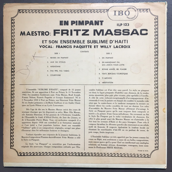 Fritz Massac et son Ensemble Sublime D'Haiti-1
