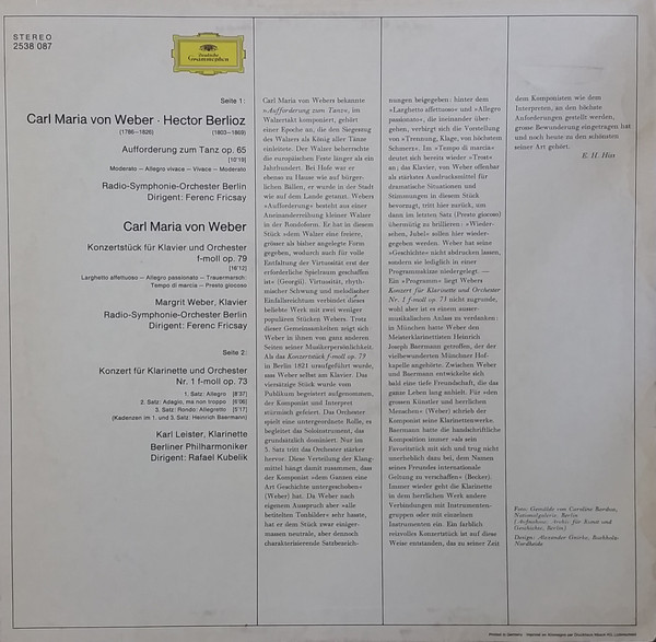 Carl Maria von Weber, Radio-Symphonie-Orchester Berlin-1