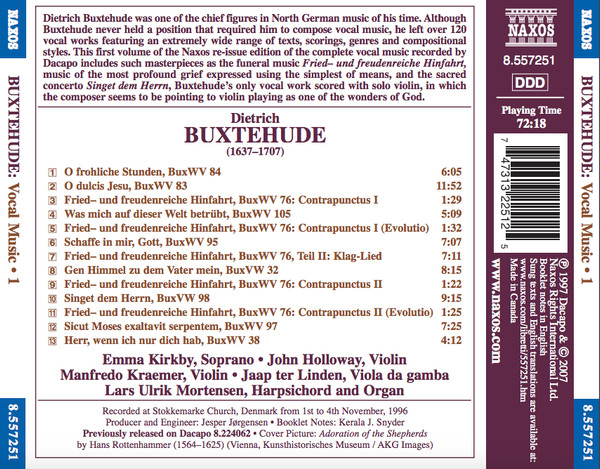 Dieterich Buxtehude, Emma Kirkby, John Holloway, Manfredo Kraemer, Jaap ter Linden, Lars Ulrik Mortensen-1