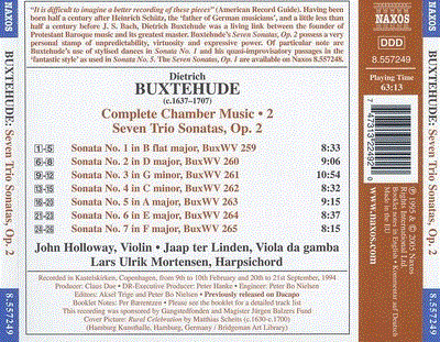Dieterich Buxtehude, John Holloway, Jaap ter Linden, Lars Ulrik Mortensen-1