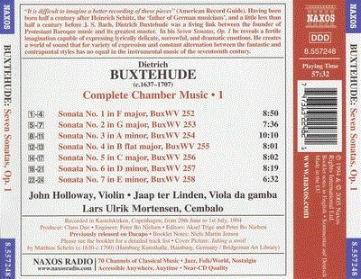 Dieterich Buxtehude : John Holloway, Jaap ter Linden, Lars Ulrik Mortensen-1