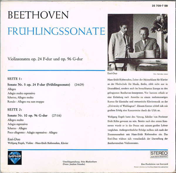 Ludwig van Beethoven, Enri Duo, Wolfgang Engels, Hans-Erich Riebensahm-1