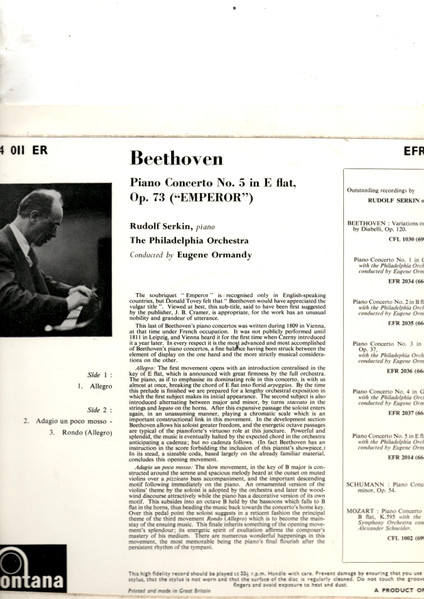 Ludwig Van Beethoven - Rudolf Serkin With The Philadelphia Orchestra Conducted by Eugene Ormandy-1