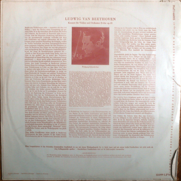 Ludwig van Beethoven, Wolfgang Schneiderhan, Berliner Philharmoniker, Paul van Kempen-1