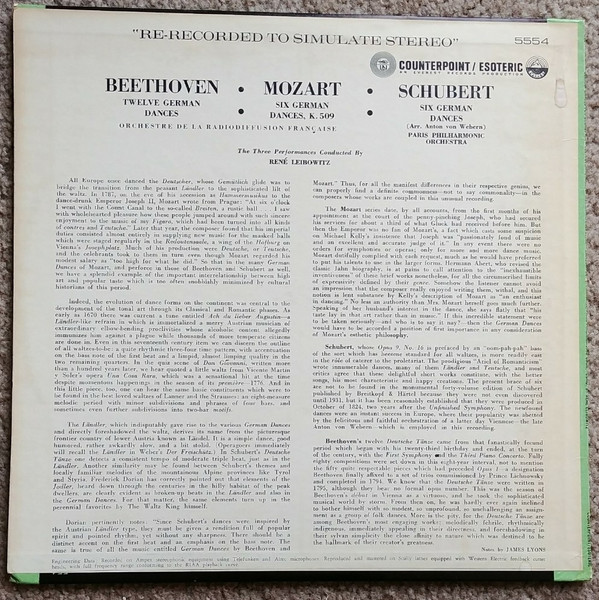 Ludwig van Beethoven, Franz Schubert, Wolfgang Amadeus Mozart, René Leibowitz-1