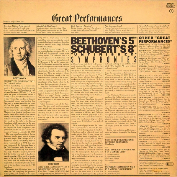 Ludwig van Beethoven, Franz Schubert, New York Philharmonic, Leonard Bernstein-1