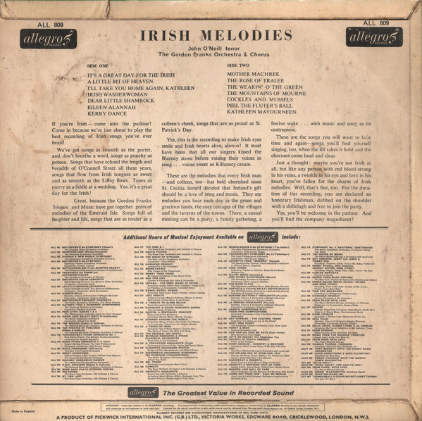 John O'Neill (5) / The Gordon Franks Orchestra & Chorus-1