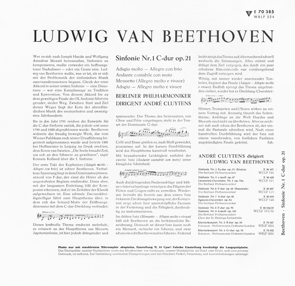 Ludwig van Beethoven, Berliner Philharmoniker, André Cluytens-1