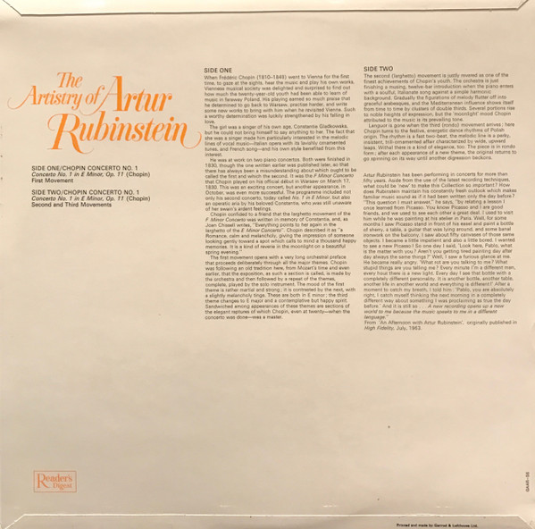 Frédéric Chopin, Arthur Rubinstein, Stanislaw Skrowaczewski, The New Symphony Orchestra Of London-1