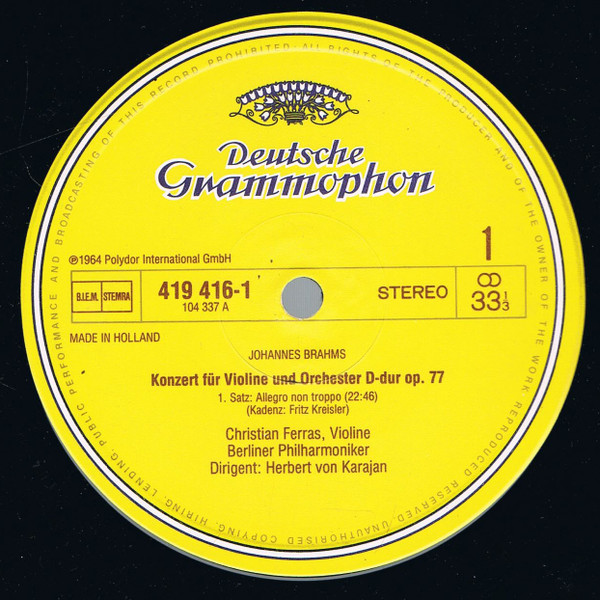 Johannes Brahms - Christian Ferras, Berliner Philharmoniker, Herbert Von Karajan-1
