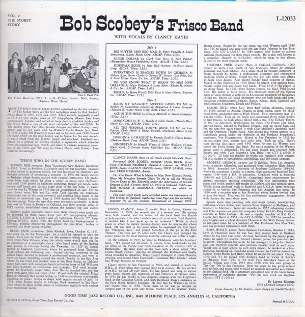 Bob Scobey's Frisco Band With Vocals By Clancy Hayes-1