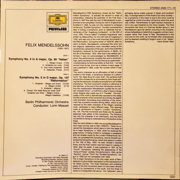 Felix Mendelssohn-Bartholdy, Berliner Philharmoniker, Lorin Maazel-1
